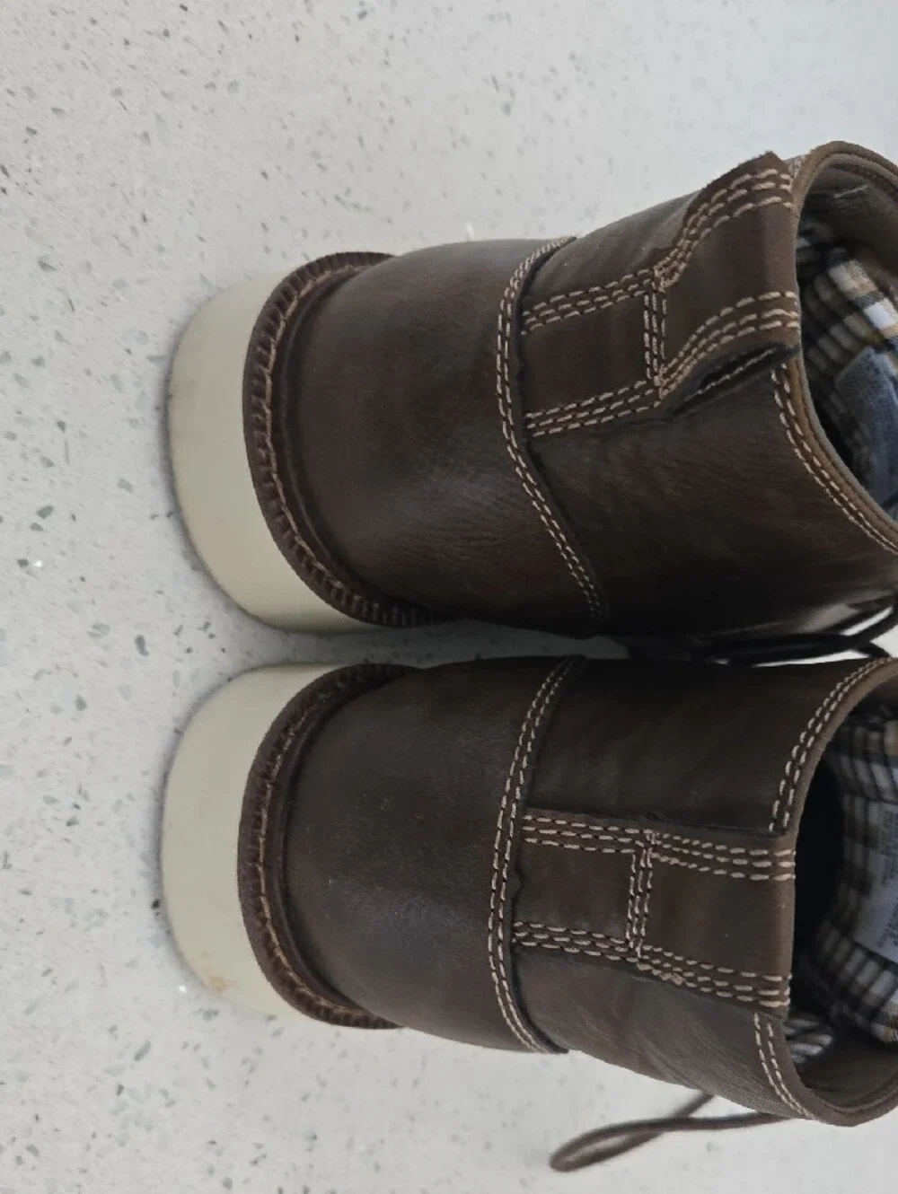 Buffalo David Bitton Men's Dark Brown Leather Chukka Boots with Tan Logo Patch